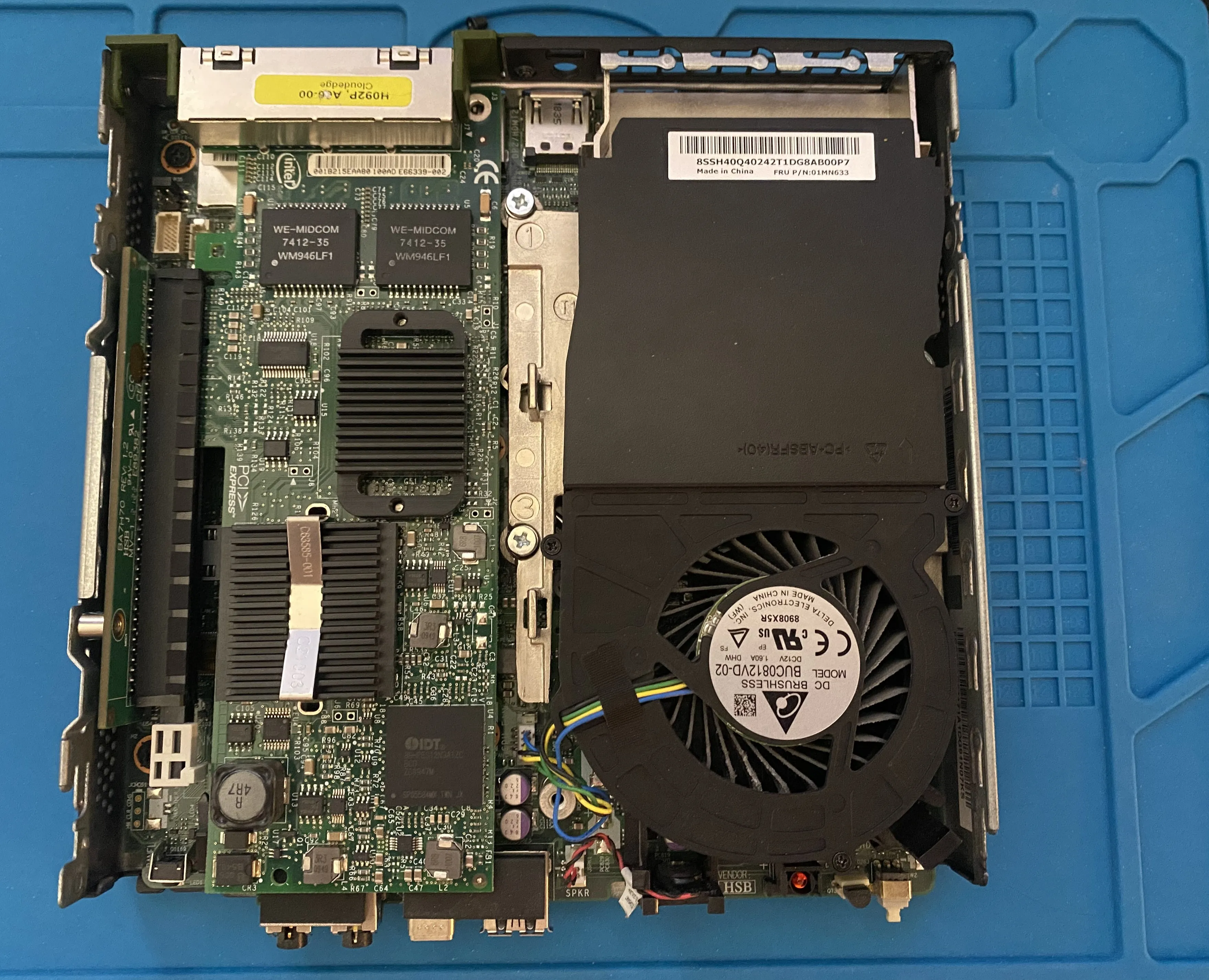 Card installed into chassis