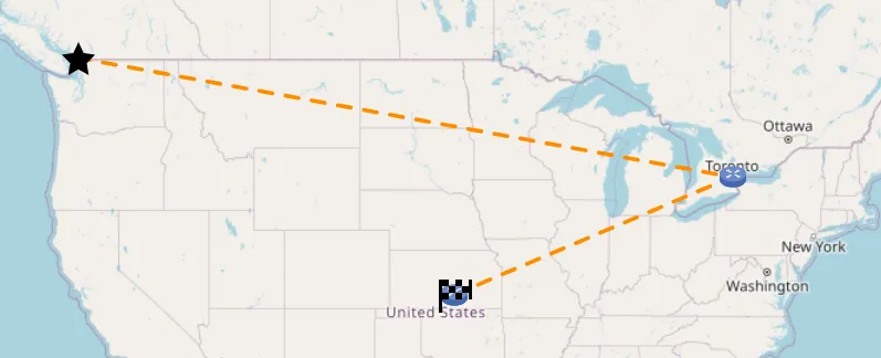 image of Example Traceroute Map to www.youtube.com